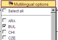 Selecting languages for the search