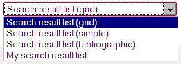 result list options